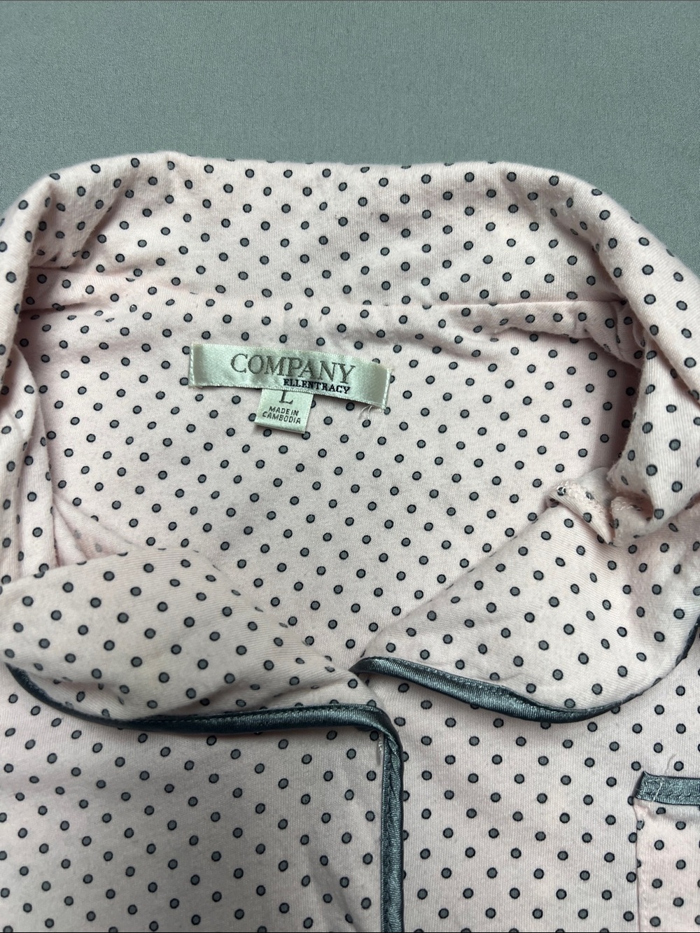Womens Pink Polka Dot Pajama Set - Short Sleeve Top & Pants - Picture 3 of 6